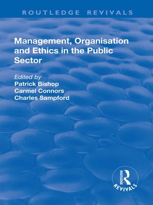 cover image of Management, Organisation, and Ethics in the Public Sector